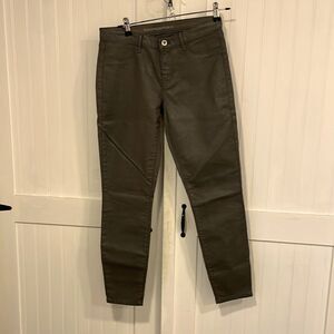BANANA Republic Olive/brown tapered, leg, retro, faux leather pants size 27